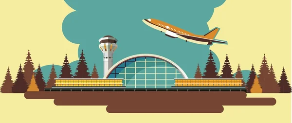 Векторная иллюстрация здания аэропорта — стоковый вектор