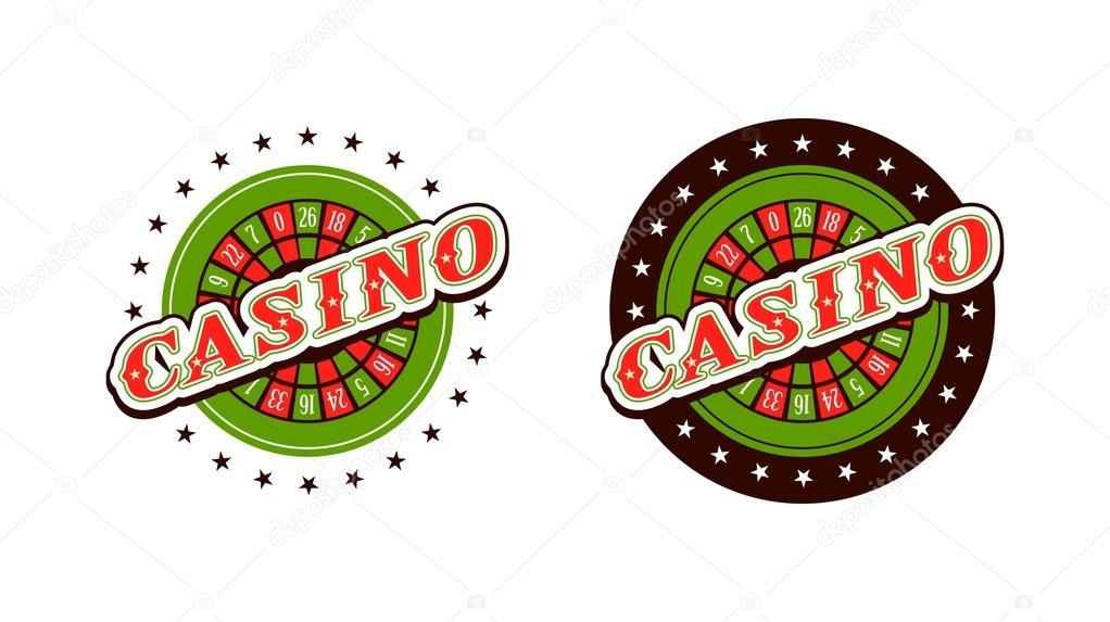 Vector Casino emblem on a white background with elements of winning and luck