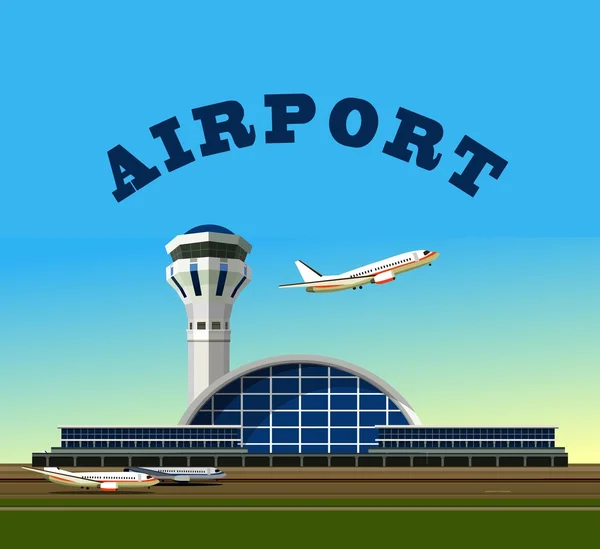 Vektör çizim bina Havaalanı — Stok Vektör