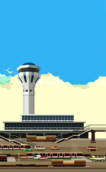 Illustration vectorielle de bâtiment d'aéroport — Image vectorielle