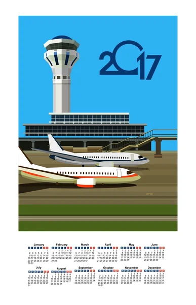 2017 Calendário Aeroporto — Vetor de Stock