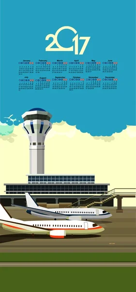 Kalenderflughafen 2017 — Stockvektor