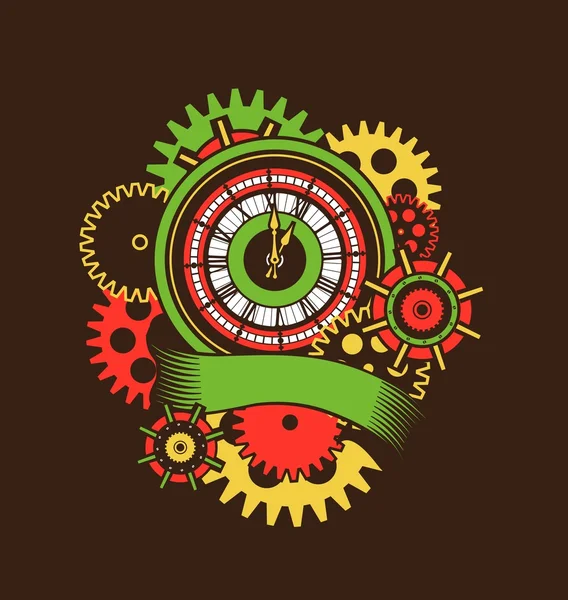 Mécanisme d'horloge de temps — Image vectorielle