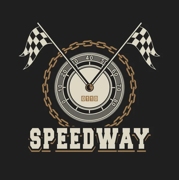 Placa de carreras speedway — Vector de stock