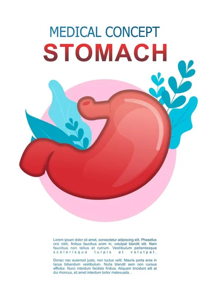 Affiche Verticale Médicale Conceptuelle Sur Fond Blanc Icône Organe Interne — Image vectorielle