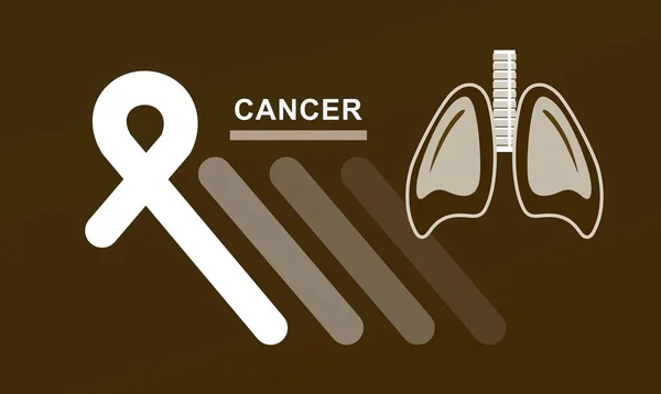 Kanker Paru Paru Spanduk Endseptual Diwarnai Pita Perawatan Sosial Sakit - Stok Vektor