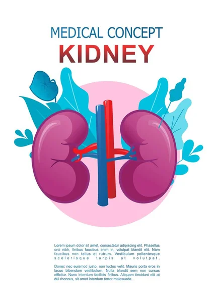 Póster Vertical Médico Conceptual Sobre Fondo Blanco Icono Órgano Interno — Archivo Imágenes Vectoriales