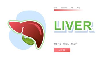 yatay afiş şablonu web sitesi iniş sayfası sağlık teması, beyaz arkaplanda insan iç sağlığı