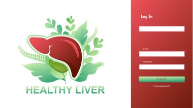 Tıbbi bakım web sitesi giriş sayfası iç organlar karaciğer bilgileri, web kayıt formu tasarımı