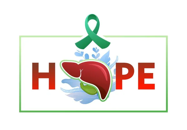 Konzeptionelle Medizinische Banner Landing Page Lebererkrankungen Krebs Hoffnung Und Unterstützung — Stockvektor