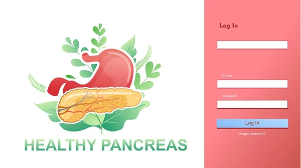 医療ウェブサイトログインページ内臓情報 ウェブ登録フォームデザイン — ストックベクタ
