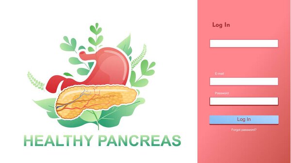 Medical care website login page internal organs information, web registration form design