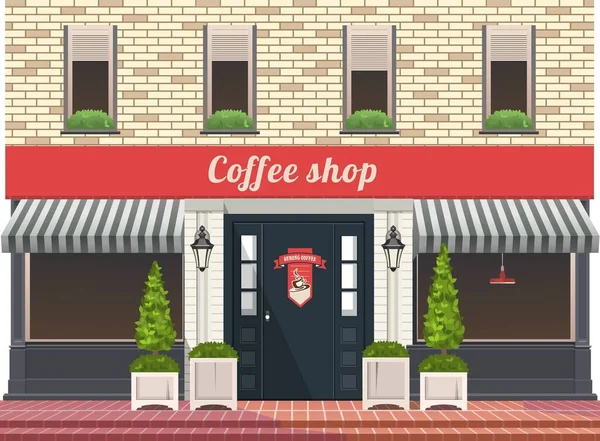 Магазин или здание кофейни Лицензионные Стоковые Векторы