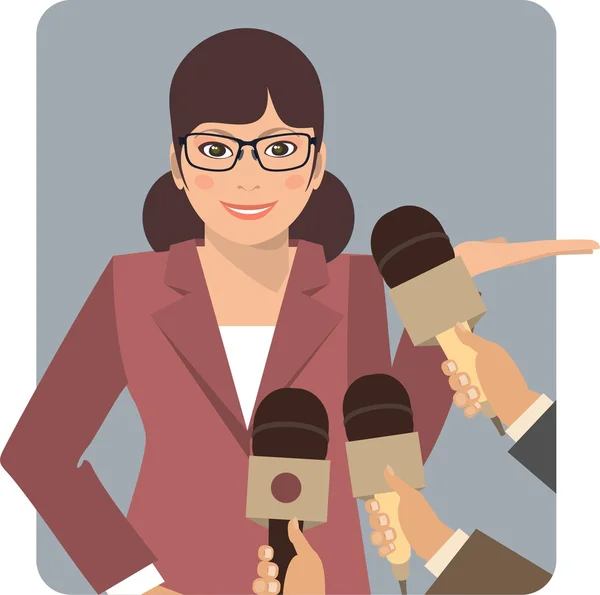 The Persons Giving the Interview — Stock Vector