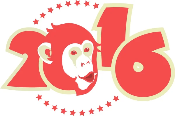 Symbol 2016 monkey — Stock Vector