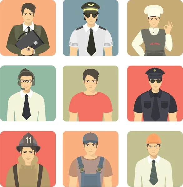 Set of Avatars People Occupations — Stock Vector