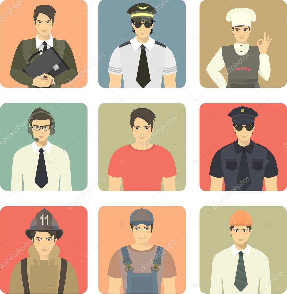 Set of Avatars People Occupations