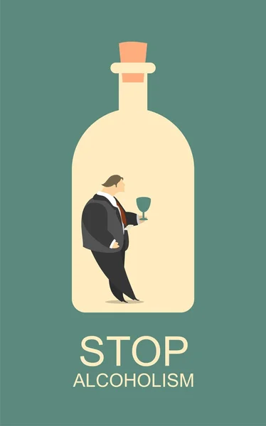 Alkol kötüye kullanımı — Stok Vektör