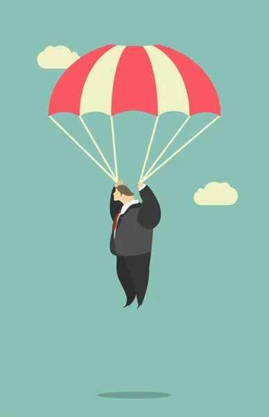 Business Team maakt parachutespringen — Stockvector