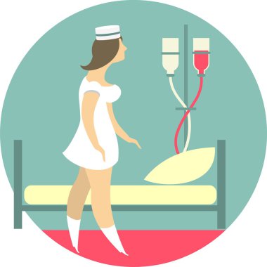 Hemşiredir hastane koğuşunda