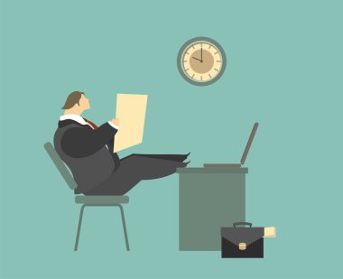 İşadamı üzerinde bir işyeri ofis