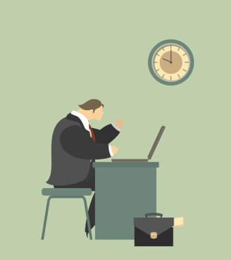 İşadamı üzerinde bir işyeri ofis