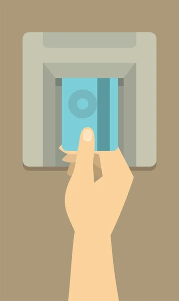 Insert card into the ATM — Stock Vector