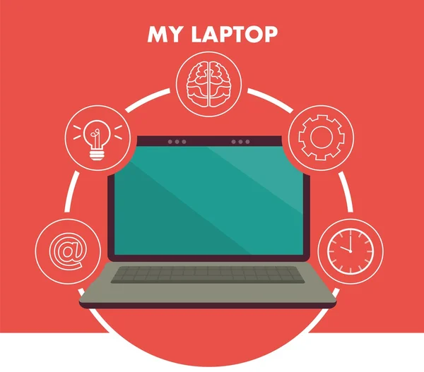 Mein Laptop-Konzept — Stockvektor