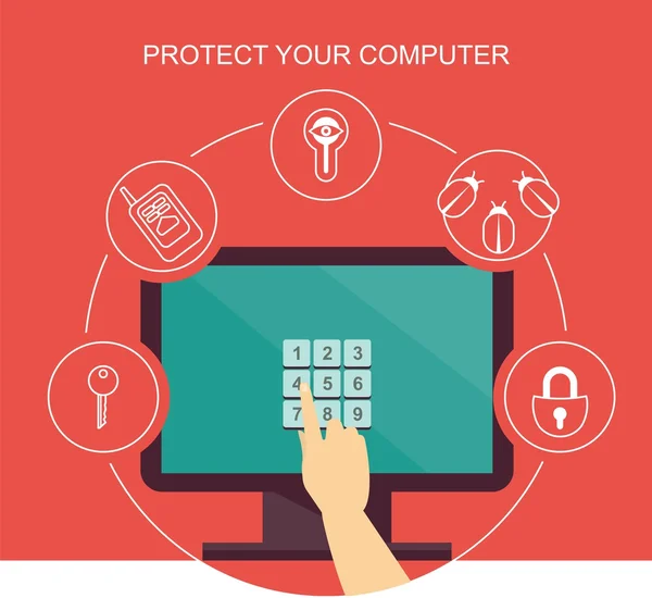 Protégez votre ordinateur — Image vectorielle