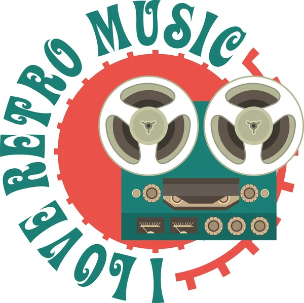 Retro musik Emblem — Stock vektor
