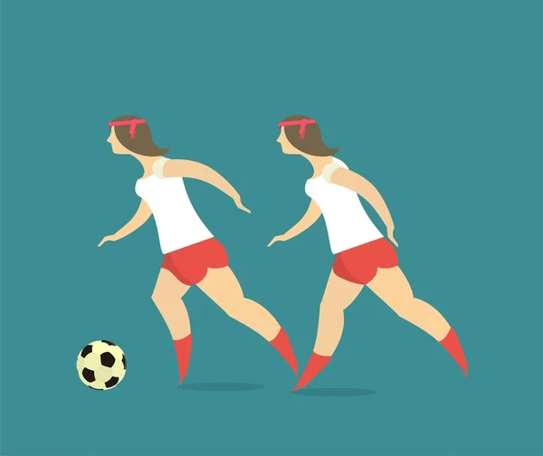 Pelota de fútbol femenino — Vector de stock