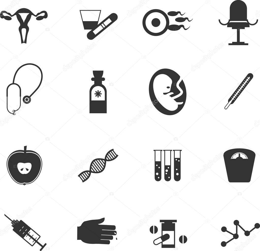 set of icons gynecological