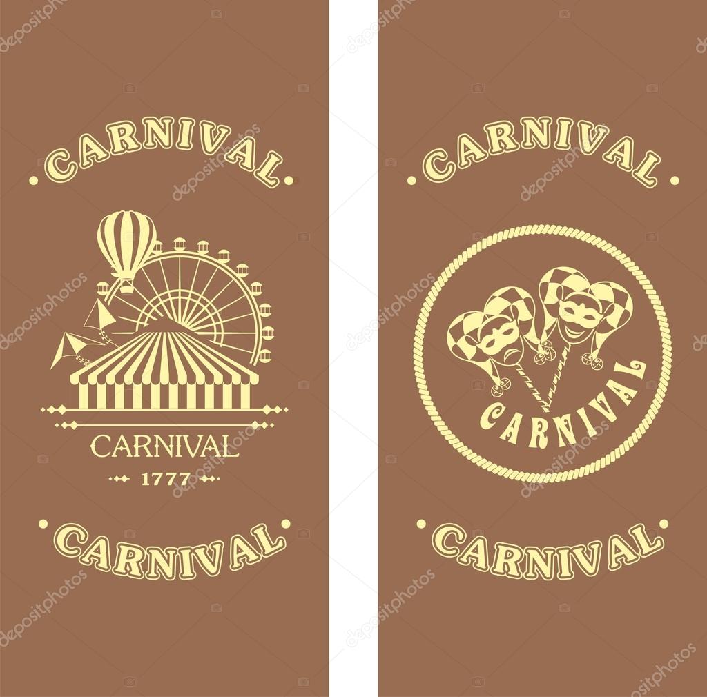 Carnival flyer on a dark background light symbols and signs of Euro flyer flyer