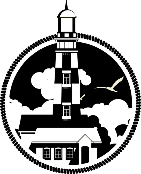 Эмблема маяка — стоковый вектор
