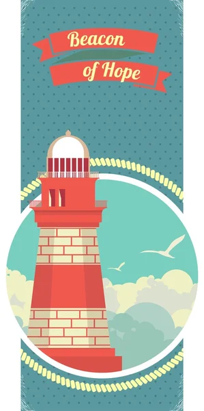 Phare emblème carte — Image vectorielle