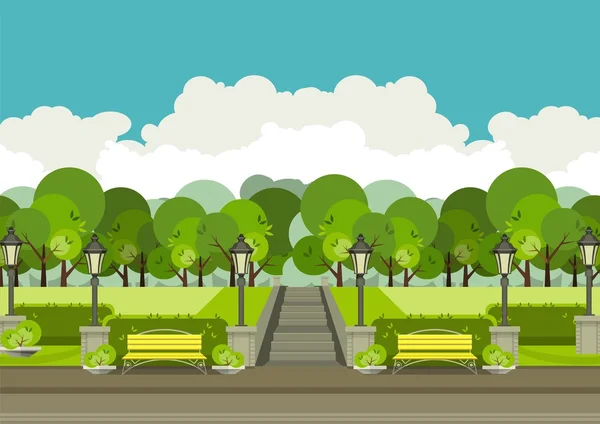 Parque de ciudad — Vector de stock