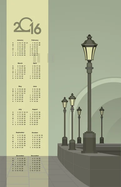Lichter im treuen Stadtkalender — Stockvektor