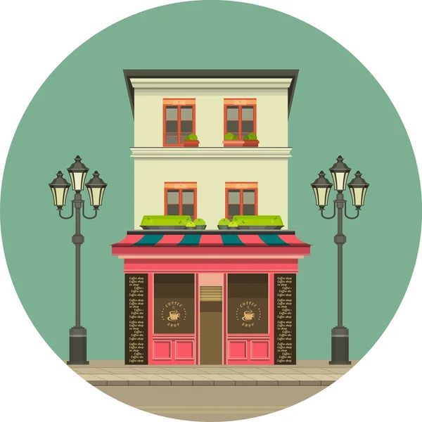 Tienda de casa adosada — Vector de stock