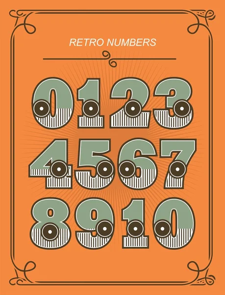 Reihe von Retro-Nummern — Stockvektor