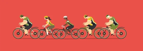 Grupp cyklister — Stock vektor