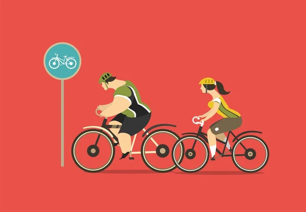 Groupe de cyclistes — Image vectorielle