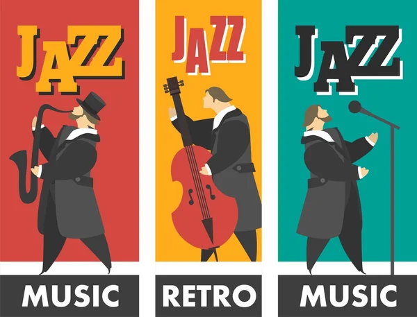 Banda jazz — Vettoriale Stock