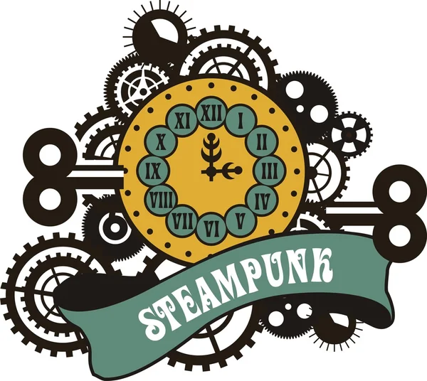 Steampunk Mekanik saatler — Stok Vektör