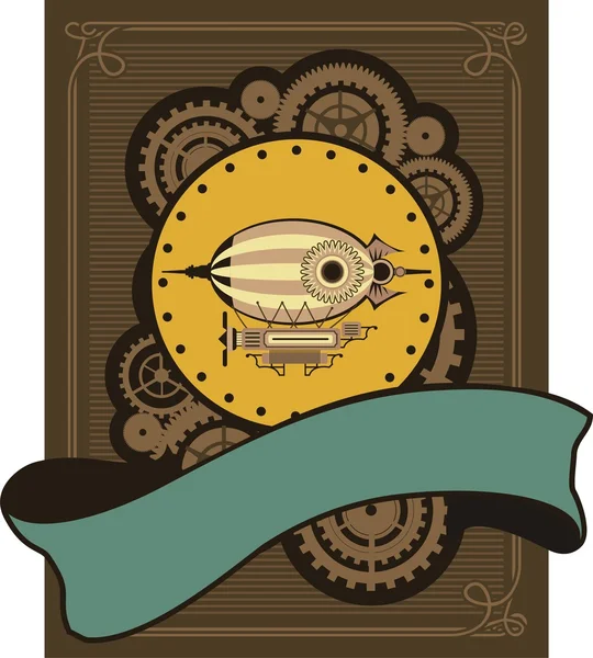 Steampunk-Luftschiffe — Stockvektor