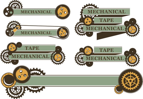 Steampunk mechanism banner