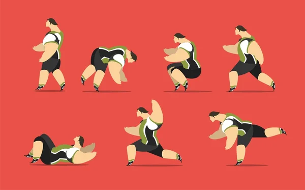 Atleta en diferentes poses — Vector de stock