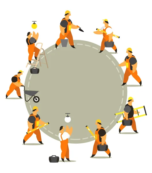 Set of workers in working clothes — Stock Vector
