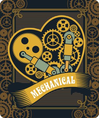 Steampunk mekanizması kalp