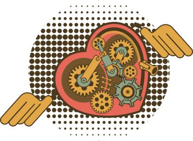 Steampunk mekanizması kalp