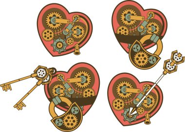 Steampunk mekanizması kalp